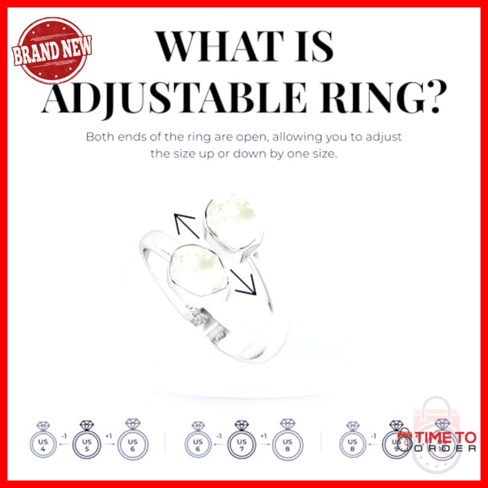 Sterling Silver Adjustable Stackable Ring With Ra… - image 3